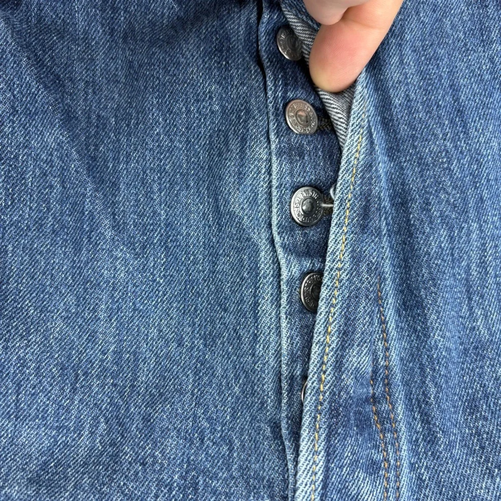 Levis 501 Jeans Mens 40x32 Blue Straight Leg Button Fly Thrashed Grunge Classic